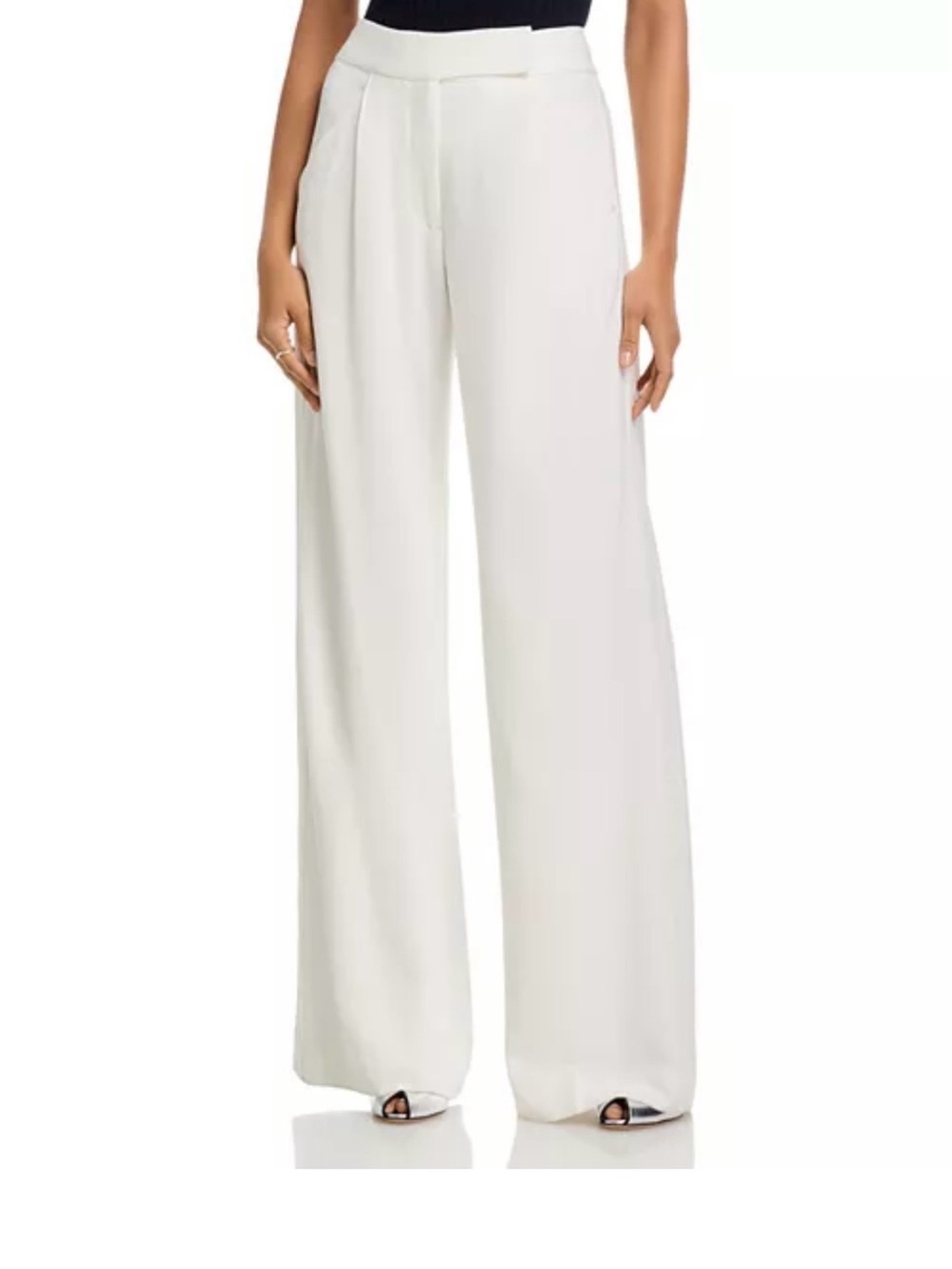 High Waisted Marbeau Wide- Leg Pant in Dove White by Veronica Beard